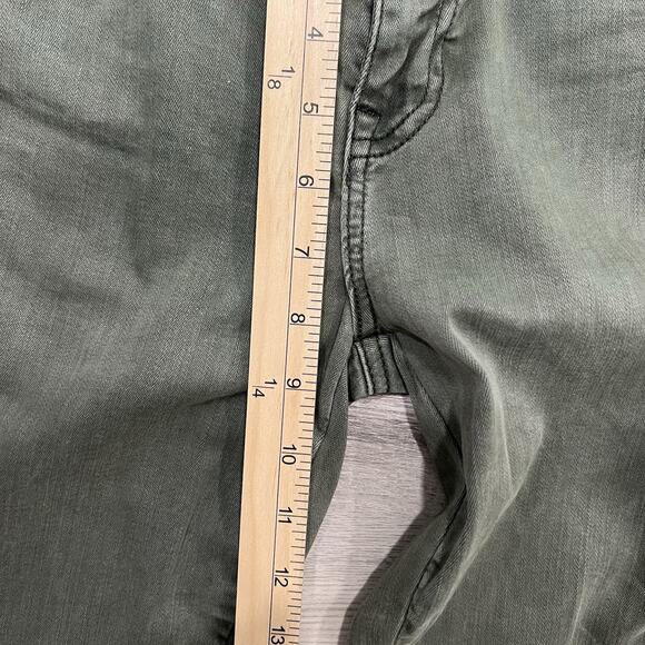 Pistola‎ Anthropologie Moto Skinny Olive Green Denim Pants Ribbed Knee Size 27 - Picture 11 of 12